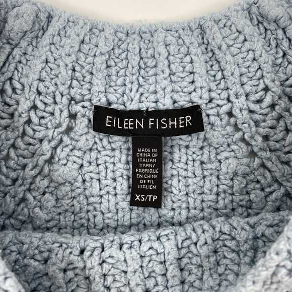 Eileen Fisher Blue Cotton-Nylon Pullover Sweater | Women’s XS - Picture 3 of 6